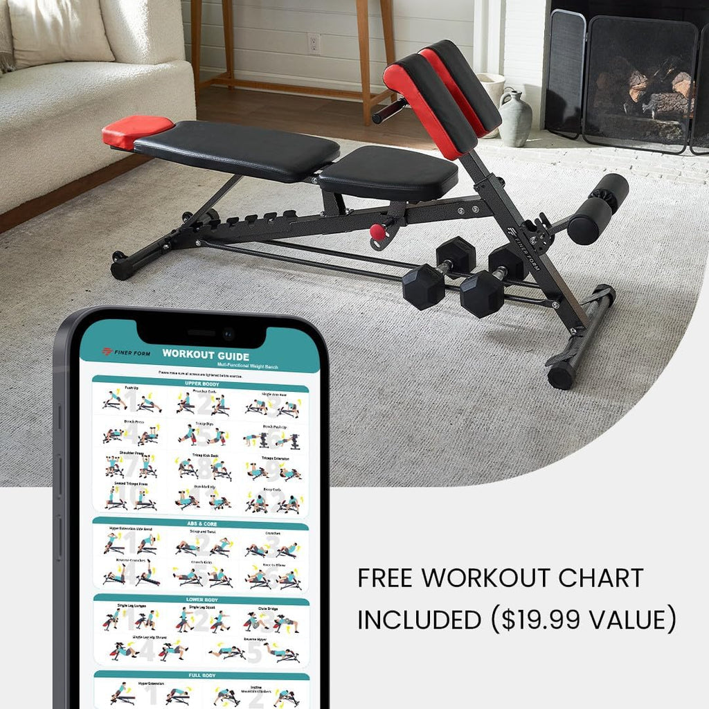 Multi-Functional FID Weight Bench for Comprehensive Body Workout – Hyper Back Extension, Roman Chair, Adjustable Ab Sit-Up Bench, Incline/Decline Bench, and Flat Bench