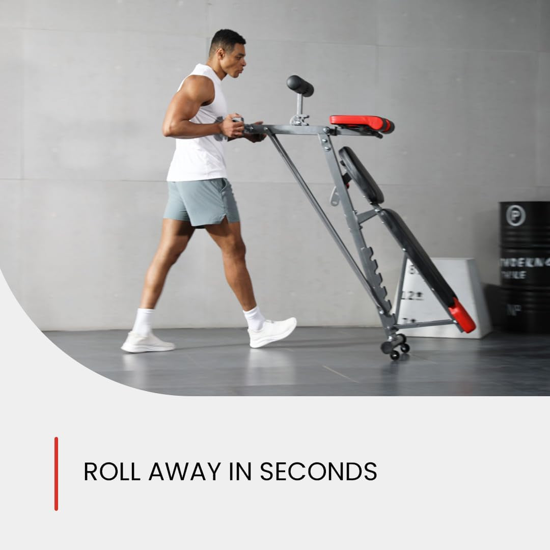 Multi-Functional FID Weight Bench for Comprehensive Body Workout – Hyper Back Extension, Roman Chair, Adjustable Ab Sit-Up Bench, Incline/Decline Bench, and Flat Bench